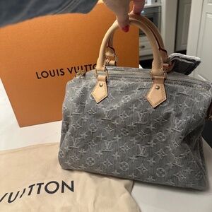 Louis Vuitton M13344 Nautical Speedy Soft 30 Boston Hand Bag Monogram Denim Auth